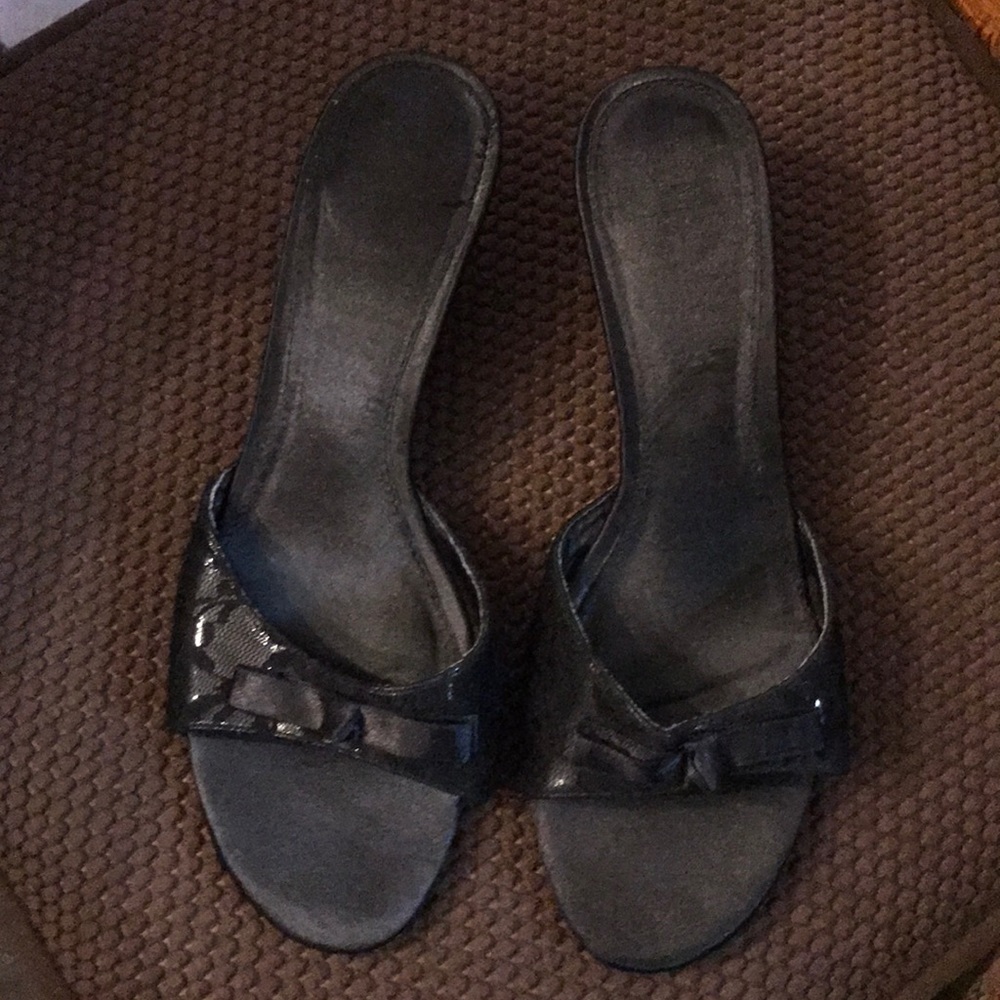 Madeline Black slip on sandals